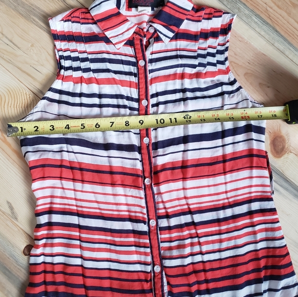 Red, White, and Blue Button Down Tank Top - Picture 3 of 5